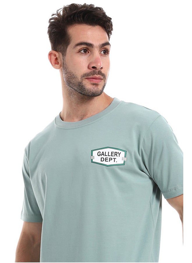 WHITE RABBIT - White Rabbit "Gallery Dept" Printed Front & Back Dark Mint Tee - Image 1
