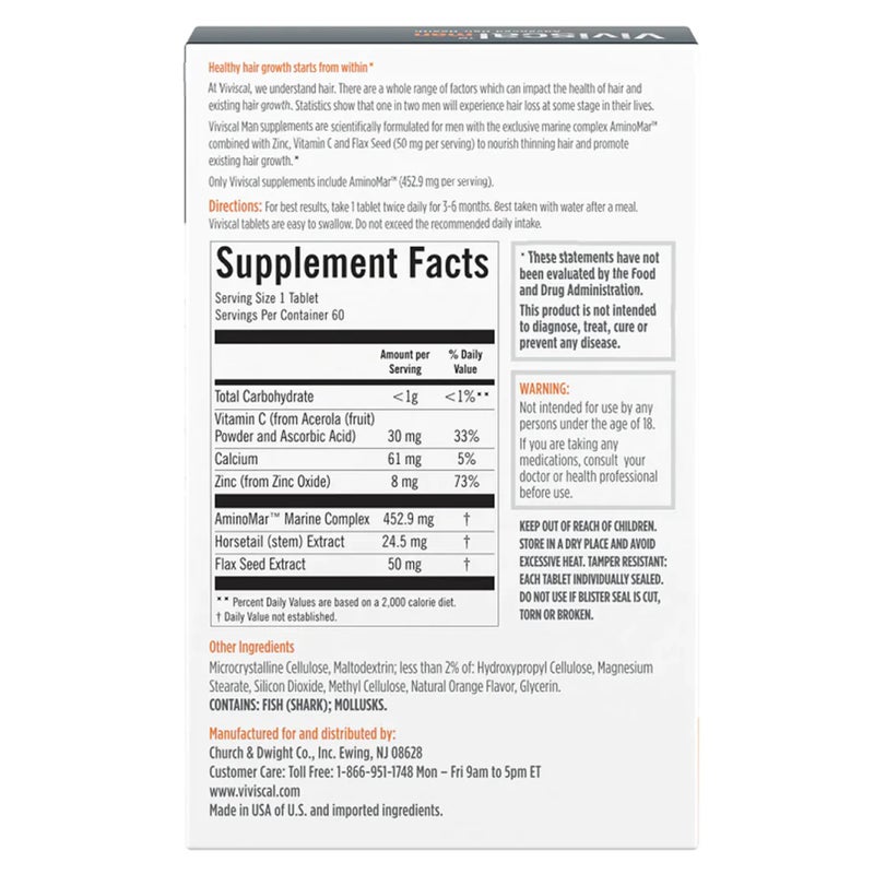 Viviscal Man Supplements 60 Tabs - Image 2