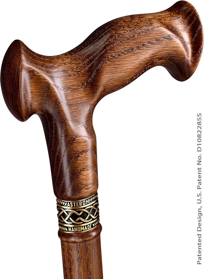 Asterom Walking Cane - Handmade, Ergonomic, Wooden Canes for Men & Women - Unique Wood Walking Sticks for Seniors (Caramel, 36 Inches) - Image 3