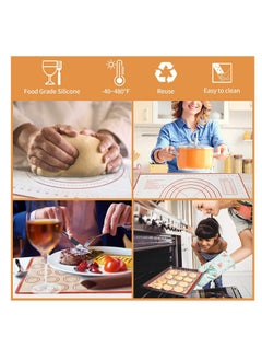 KASTWAVE Silicone Baking Mats 2 Pack Non Stick and Reusable Oven Silicon Baking Sheet Mat Heat Resistant Cooking Bakeware Mat for Making Macarons Pastry Pizza Bread Red  - Image 2