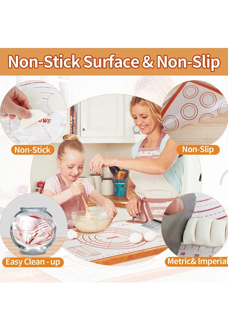 KASTWAVE Silicone Baking Mats 2 Pack Non Stick and Reusable Oven Silicon Baking Sheet Mat Heat Resistant Cooking Bakeware Mat for Making Macarons Pastry Pizza Bread Red  - Image 5