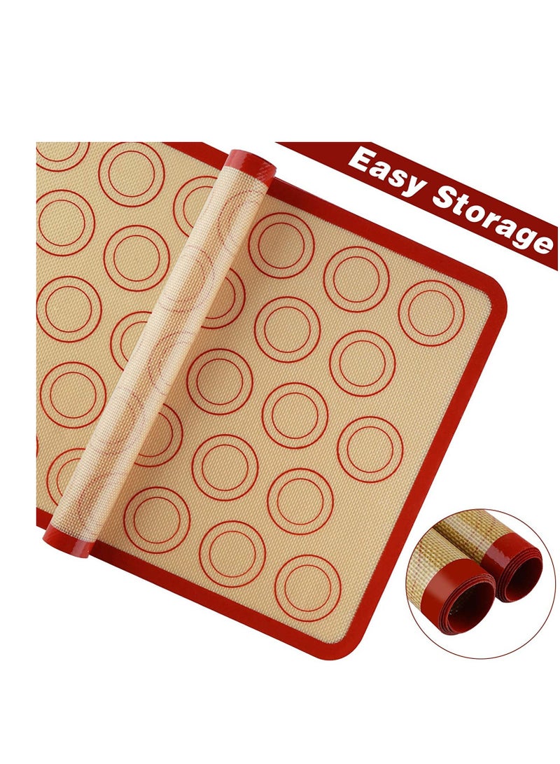 KASTWAVE Silicone Baking Mats 2 Pack Non Stick and Reusable Oven Silicon Baking Sheet Mat Heat Resistant Cooking Bakeware Mat for Making Macarons Pastry Pizza Bread Red  - Image 3