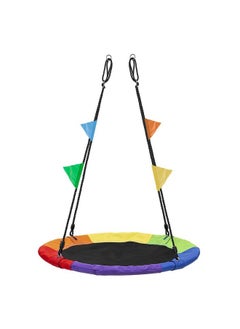 FEELING MALL FEELING MALL 40" Saucer Swing for Kids - Outdoor Swing Fun- Tree Glider Therapy Swing for Kids- Adjustable Ropes & Durable Swing Seat- Net Swing for Swing Set,Backyard,Indoor/Outdoor,Gift  - Image 1