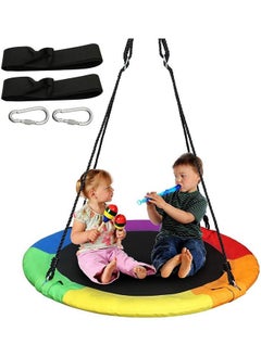 FEELING MALL FEELING MALL 40" Saucer Swing for Kids - Outdoor Swing Fun- Tree Glider Therapy Swing for Kids- Adjustable Ropes & Durable Swing Seat- Net Swing for Swing Set,Backyard,Indoor/Outdoor,Gift  - Image 5