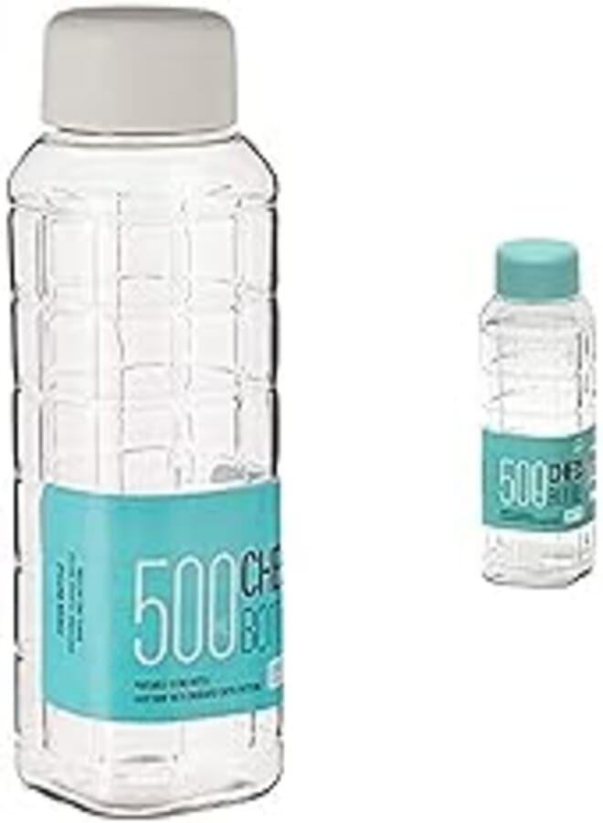 زجاجة مياه PET CHESS من LocknLock سعة 500 مل (باللون الأبيض) + زجاجة مياه PET CHESS سعة 500 مل (باللون الأزرق)