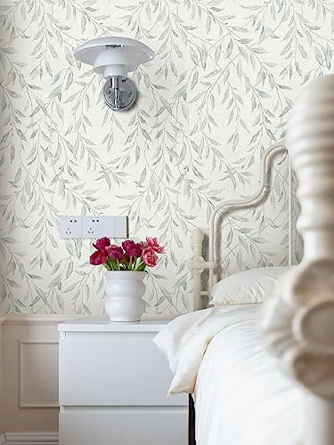 Sevalo Leaf Leaves Peel and Stick Wallpaper Boho Contact Paper for Cabinets and Drawer Greenery Contact Paper for Walls Self-Adhesive Removable Wallpaper Bathroom Olive Farmhouse Nature 17.3inW 197inL - Image 4
