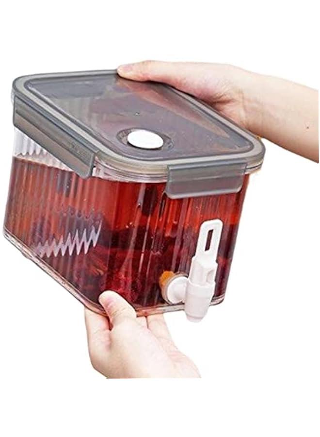 آلة توزيع المشروبات سعة 2.5 لتر مع صنبور، حاوية مشروبات سعة 0.66 جالون، حاوية مشروبات باردة للحليب وعصير الليمون للاستخدام اليومي للعائلة، مناسبة للشاي المثلج، عصير الليمون، الثلاجة، البار، غطاء قفل. - Image 5