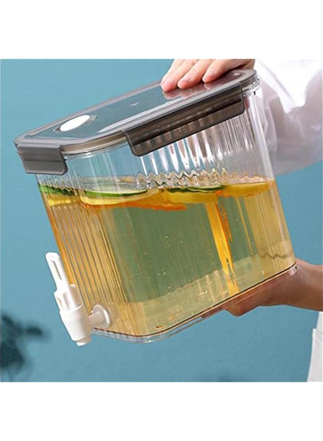 آلة توزيع المشروبات سعة 2.5 لتر مع صنبور، حاوية مشروبات سعة 0.66 جالون، حاوية مشروبات باردة للحليب وعصير الليمون للاستخدام اليومي للعائلة، مناسبة للشاي المثلج، عصير الليمون، الثلاجة، البار، غطاء قفل. - Image 3