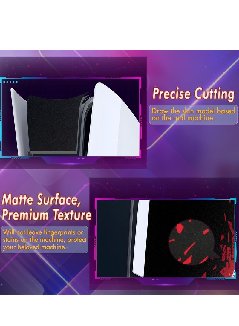Excefore غلاف لجهاز PlayStation 5 Slim Disc Edition، ملصق لجهاز PS5 من الفينيل لوحدة تحكم Playstation 5، غلاف لاصق كامل لحماية الغلاف متوافق مع PS5 Slim Disk Edition (SP1) - Image 3