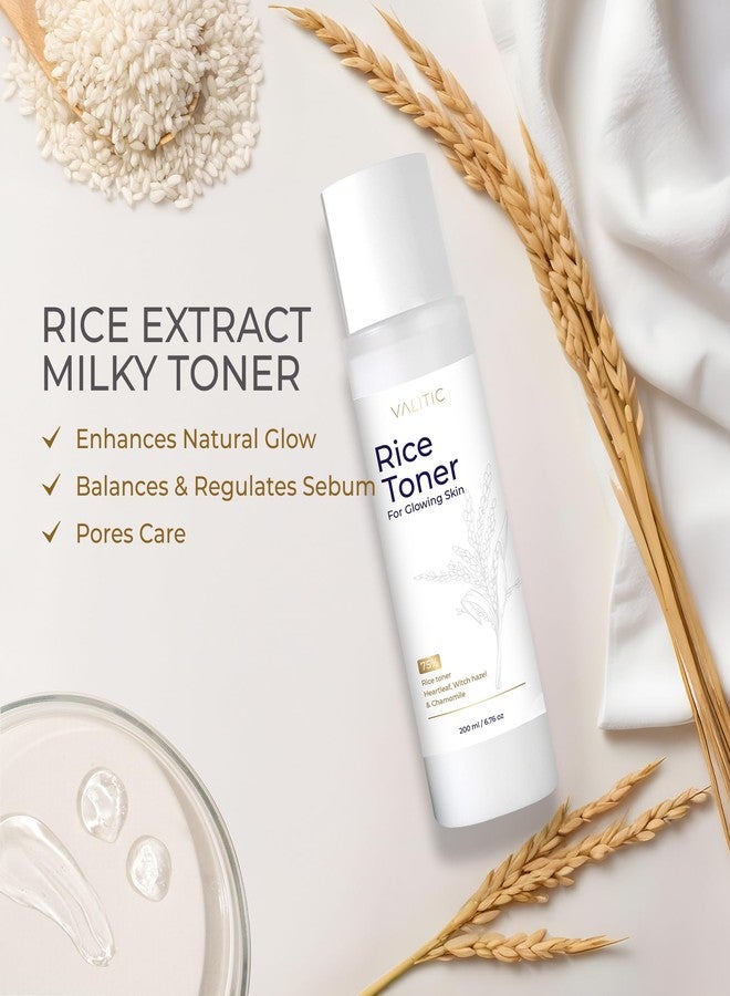 VALITIC Rice Toner - 75 Rice Extract Milky Toner for Face with Niacinamide, Heartleaf, Witch Hazel and Chamomile Essence - Facial Glass Skin Hydrating Skin Care - 200 ml, 6.76 fl oz - Image 2