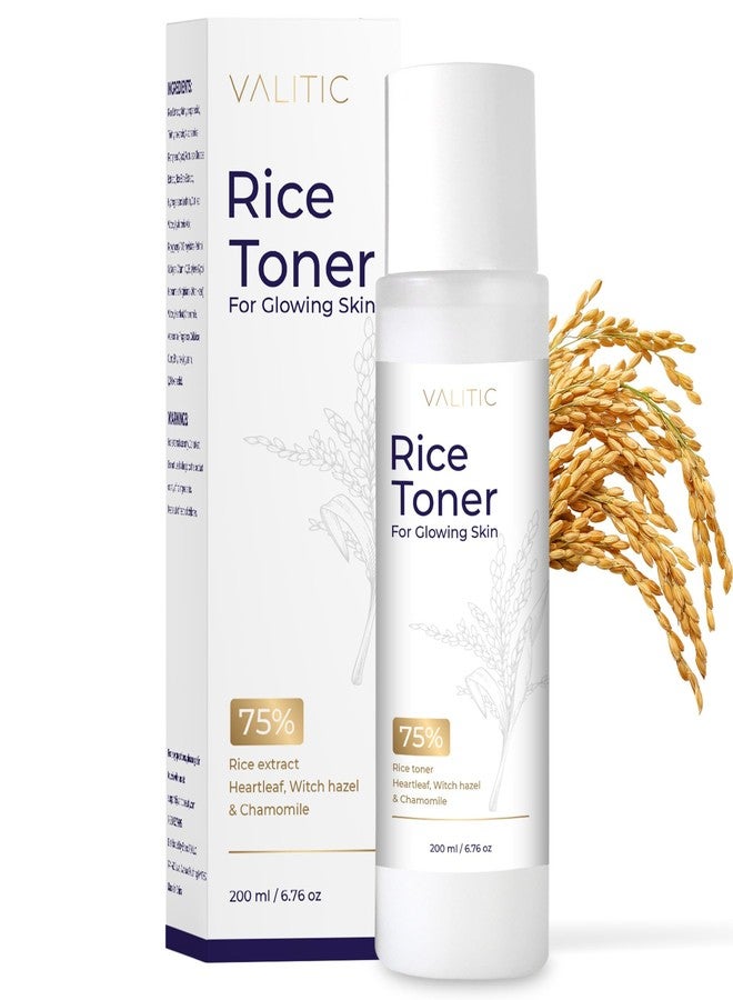 VALITIC Rice Toner - 75 Rice Extract Milky Toner for Face with Niacinamide, Heartleaf, Witch Hazel and Chamomile Essence - Facial Glass Skin Hydrating Skin Care - 200 ml, 6.76 fl oz - Image 1