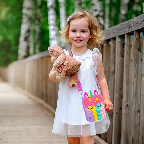 Civan Small Pop PurseUnicorn Pop Purse for Girl Boy and Women Pop Bag with Unicorn Pop ToyShoulder Bag Fidget Toys Pop Fidget Backpack Toy for ADHD Anxiety School Backpack Silicone Bag Pop for Girls - Image 5