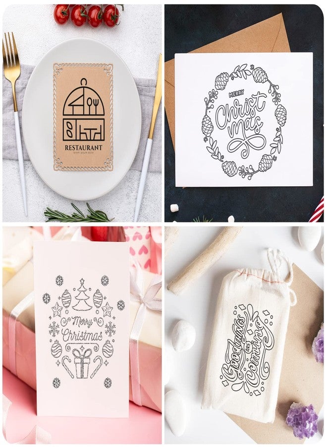 REALIKE Black Pens Set Compatible with Cricut Joy/Xtra, 7 Pack Variety Pens Include Fine Point Pen,Glitter Gel, Marker, Calligraphy Writing Drawing Pens - Image 5