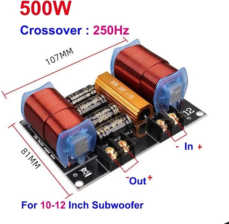 500W مرشح تقاطع 300W 500W 800W مكبر صوت باس ساب ووفر مقسم تردد ستيريو هاي فاي صوتي افعلها بنفسك ووفر - Image 3