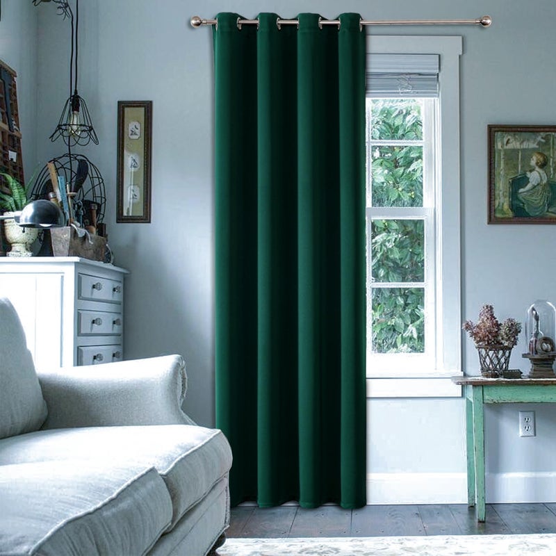 ChrisDowa Grommet Blackout Curtains for Bedroom - Thermal Insulated Room Darkening Curtains for Living Room (1 Panel Set  Forest Green 52W x 72L) - Image 1