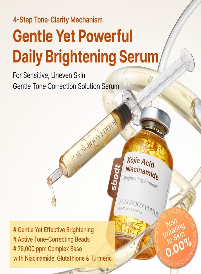 SUNGBOON EDITOR Glow Intensive Kojic Acid Ampoule, Radiance-Boosting Serum for Face with Kojic Acid, Turmeric & PHA, For Uneven Skin Tone & Dark Spot Care, Korean Skincare Serum, 1.35 fl oz - Image 2