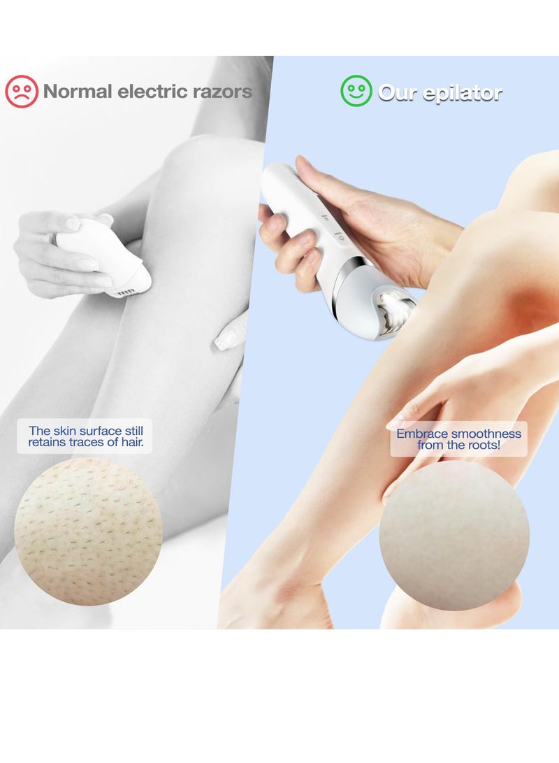 Y&D Cordless Epilator for Women, 5-in-1 Rechargeable Women with Dual Speed Mode, LED Light, Shaver Head, Callus Remover, Massage Facial Cleaning Hair Legs, Arms - Image 3