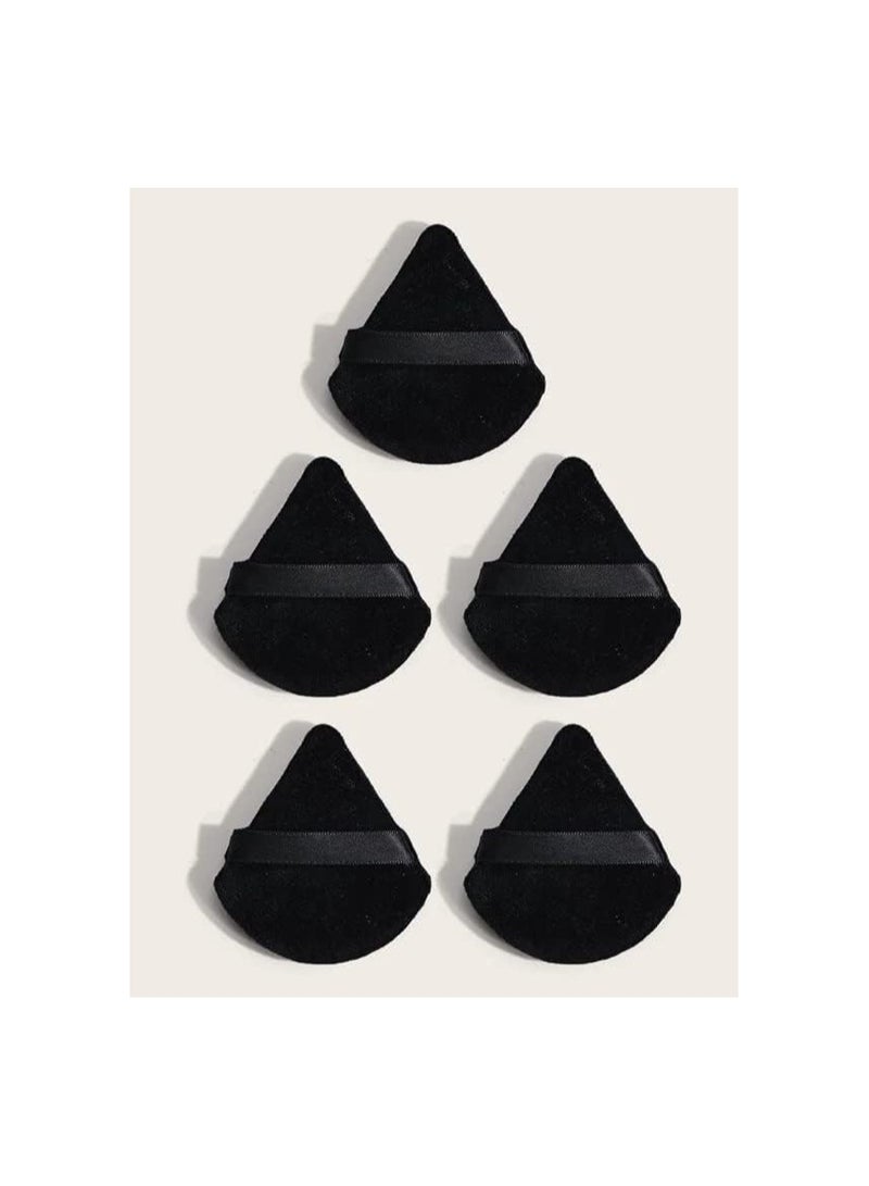 Generic 2Pcs Powder Puff Makeup Triangle Powder Puff Soft Powder Puffs Sponge Reusable Makeup T for Loose Powder Body Eyes Cosmetic Foundation Wet Dry Makeup Tool, Black - Image 3