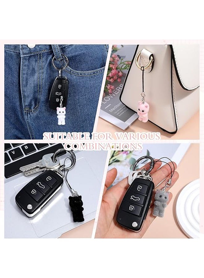 4Pcs Cat Phone Charms Y2K Fluffy Cell Phone Keychain Cat Mobile Phones Pendant for Bag Backpack Keychain Camera Pendants Decor - Image 5