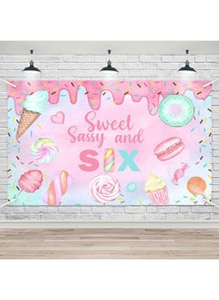 Donut 6Th Birthday Banner Backdrop Sweet Sassy And Six Birthday Decorations Candy Girls Six Years 0Ld Birthday Decor Ice Cream Photography Background 70.8X43.3Inch - pzsku/ZB446634669F0D7C37E59Z/45/_/1732777870/b2e4181b-8320-4550-9cea-a5fc170ace15