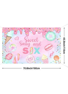 Donut 6Th Birthday Banner Backdrop Sweet Sassy And Six Birthday Decorations Candy Girls Six Years 0Ld Birthday Decor Ice Cream Photography Background 70.8X43.3Inch - pzsku/ZB446634669F0D7C37E59Z/45/_/1732777889/b0dd9be5-517d-4e2f-a54a-5d2ca2e6d15a