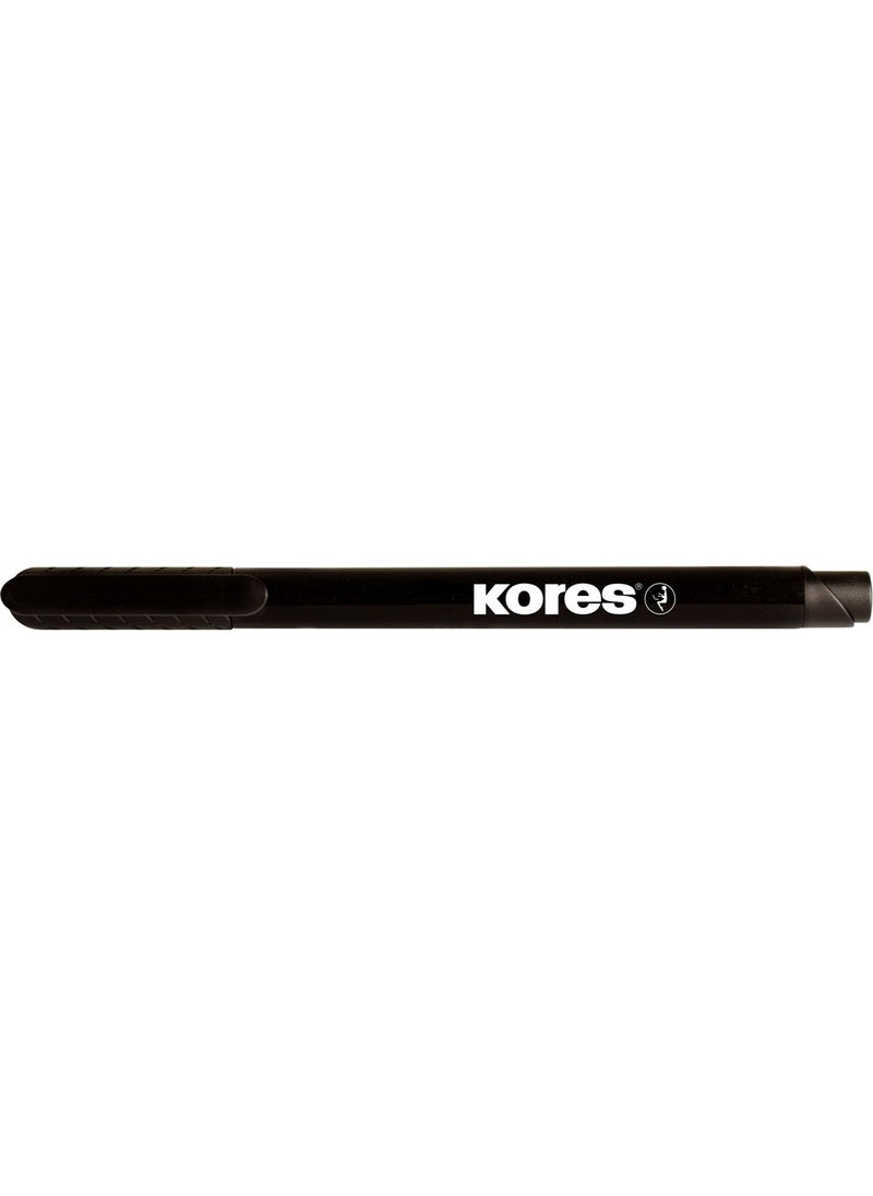 Kores قلم أسود بقمة ألياف - أسود  - Image 3