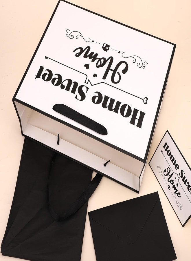 Fukaisu Housewarming Gift Bag Set, Home Sweet Home Gift Wrap Bag with Tissue Paper Greeting Card & Envelope for New Homes Owners Buyer Congrats Congratulations Presents House Warming Party Favors Supplies - Image 4