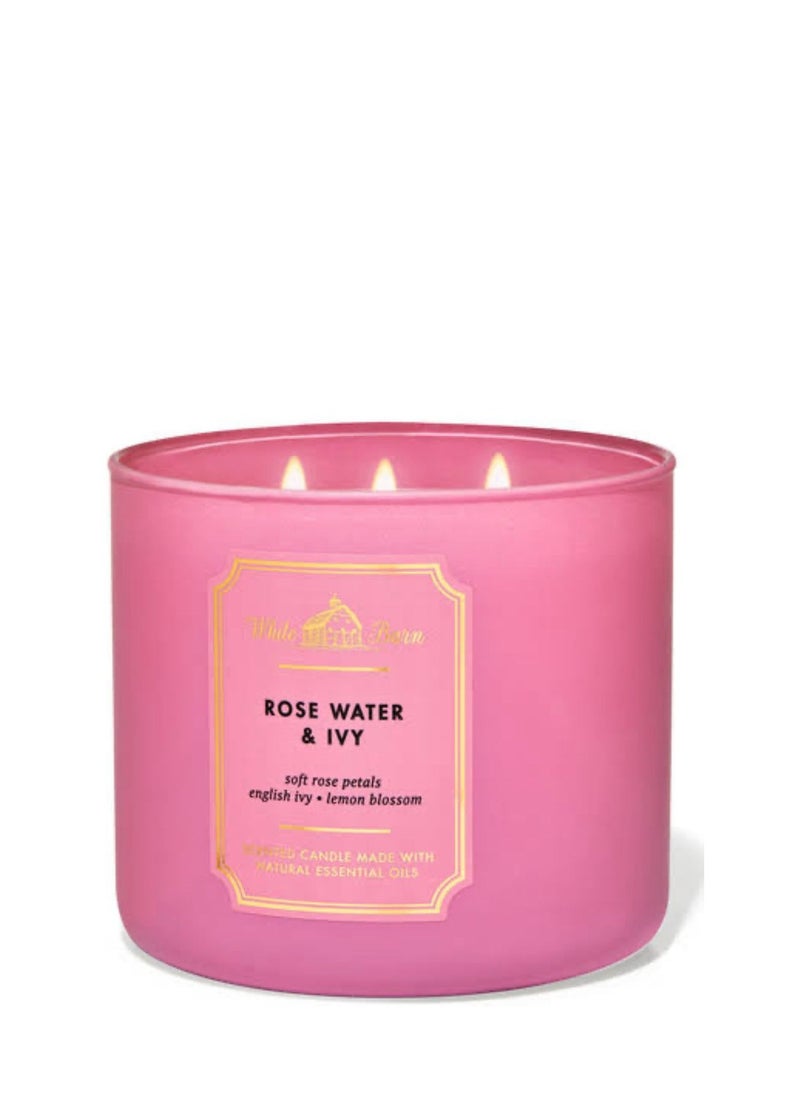 Bath & Body Works Rose Water & Ivy 3-Wick Candle 411g 