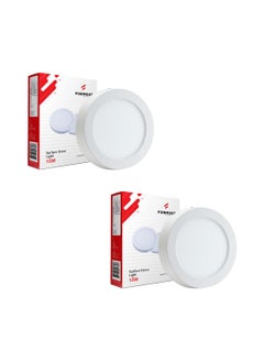 FORMOST FORMOST Surface Down Light LED Round 15W| Surge Protection Upto 4KV | Long Lasting Downlighter for Home Shops and Hotels Ceiling | Durable and Sustainable | 2 Years Warranty | Warm White | Pack of 2  - Image 1