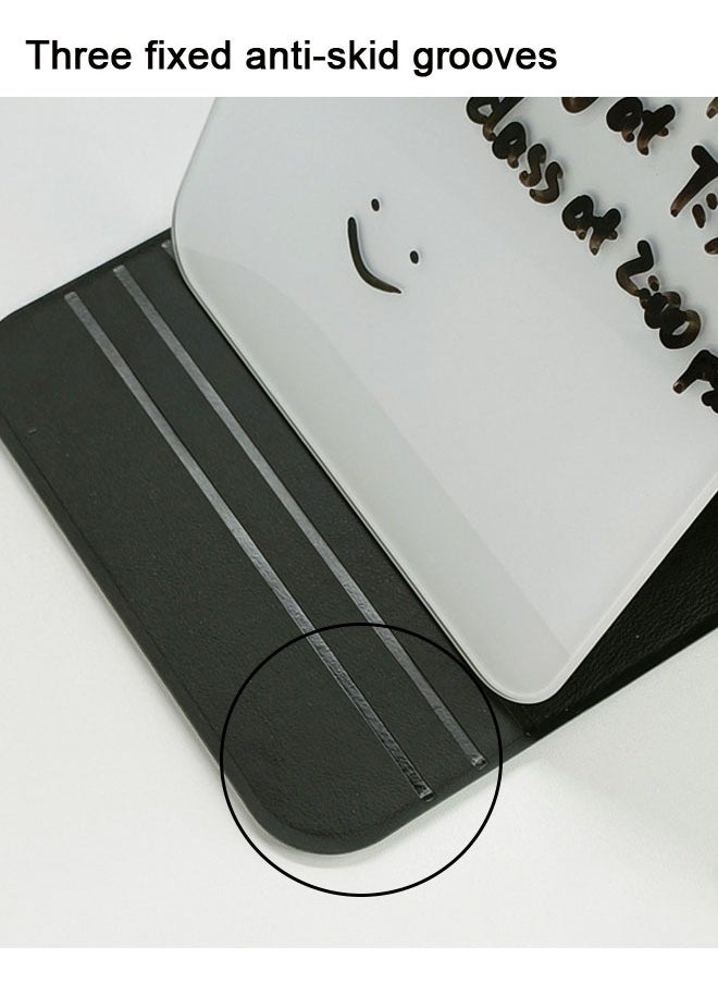 GBQ - 15×20CM PU Shell Tempered Glass Desktop Small Whiteboard Folding Portable Desktop Office Message Board Erasable Noteboard - Image 1