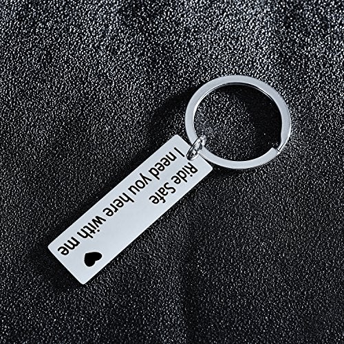 BESPMOSP Ride Safe I Need You Here With Me Biker Keychain Motorcycle Keychain Valentines day Boyfriend Girlfriend - Image 3