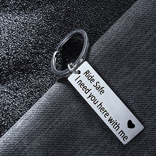 BESPMOSP Ride Safe I Need You Here With Me Biker Keychain Motorcycle Keychain Valentines day Boyfriend Girlfriend - Image 4