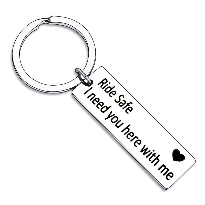 BESPMOSP Ride Safe I Need You Here With Me Biker Keychain Motorcycle Keychain Valentines day Boyfriend Girlfriend - Image 5