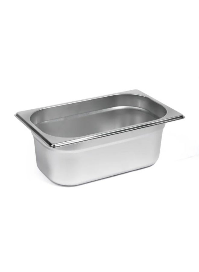 Stainless steel gastronorm (GN) container/pan 1/4 (265 x 162 x 150 mm) Capacity: 4 liter, , Value Pack of 6 Pieces - Image 1