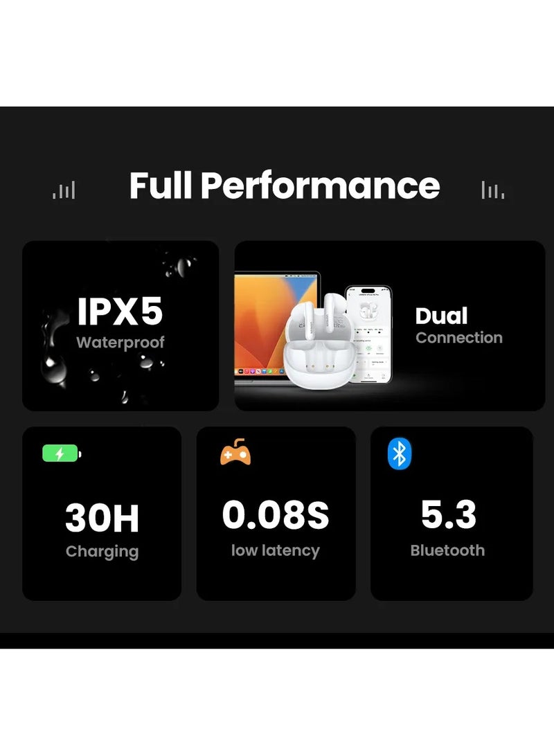 UGREEN HiTune H6 Pro TWS Earphones Wireless Headphones Bluetooth 5.3 Earbuds Double Mic Call Noise Reduction In-Ear Handfree Earbuds - Image 3