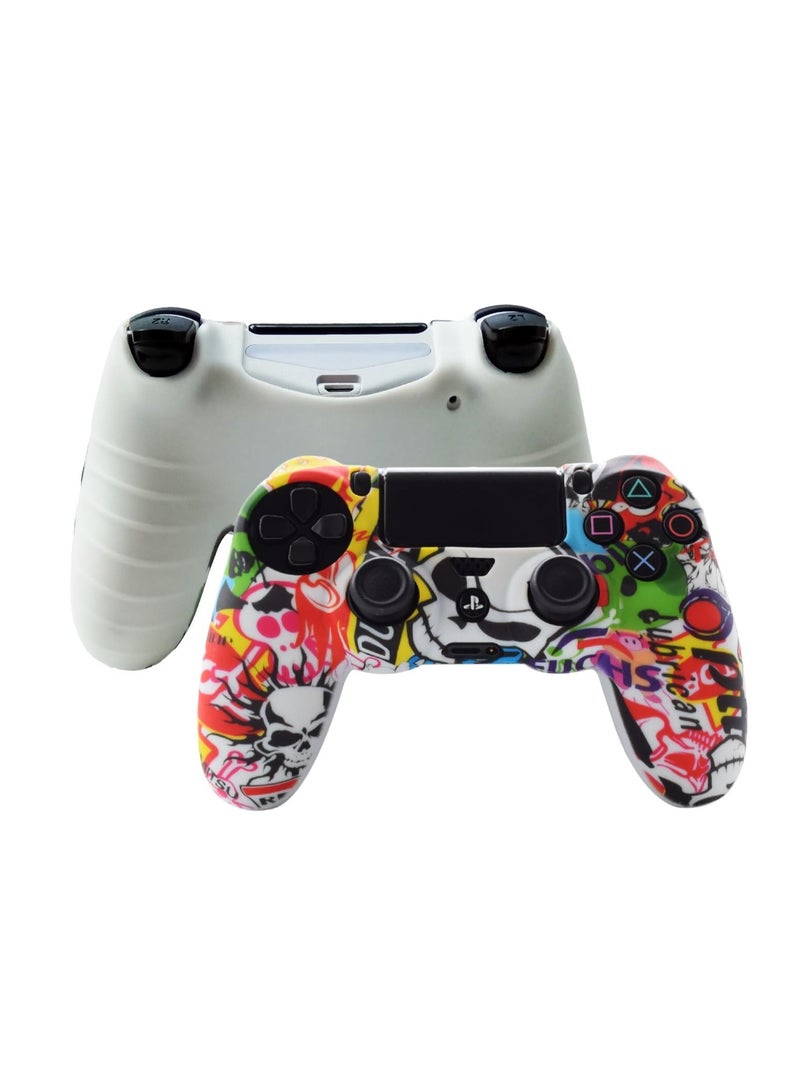 كينسو إكسسوارات غلاف سيليكون لاسلكي لجهاز تحكم سوني PS4 بمقابض مريحة، غطاء سيليكون واقي رقيق وناعم، حافظة جهاز تحكم للألعاب لجهاز Playstation 4 DualSense اللاسلكي، مع أغطية إبهام (4 أزواج - 8 قطع) - Image 2