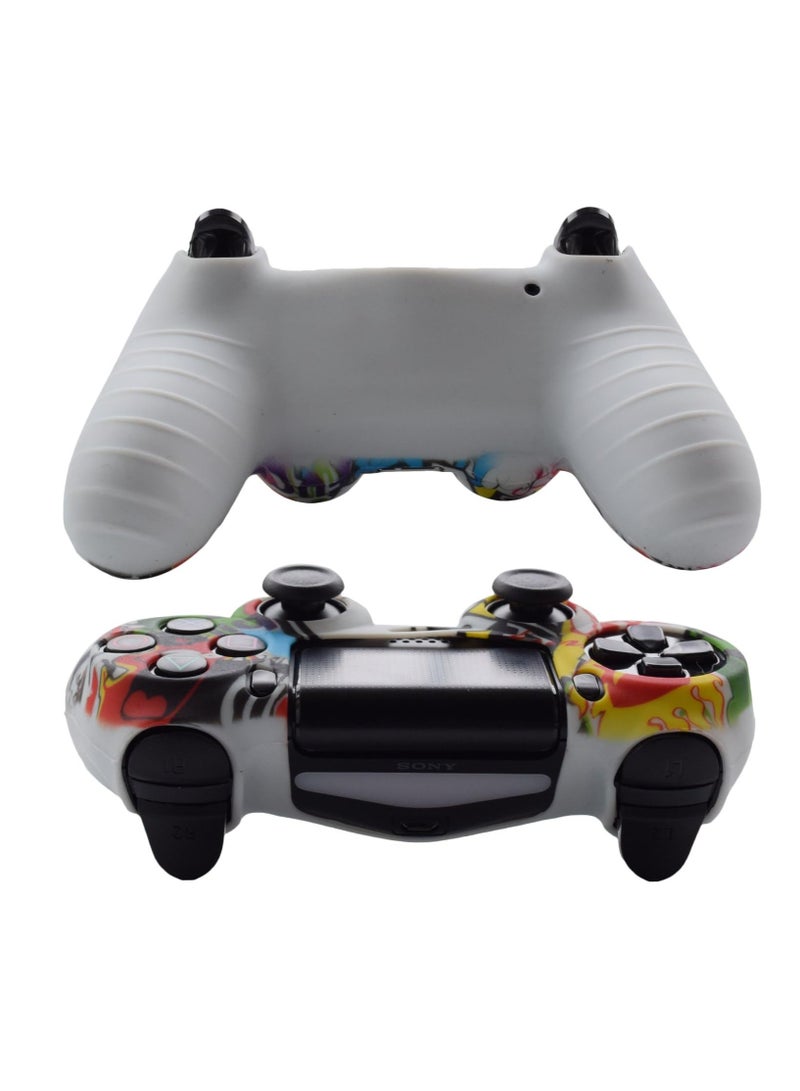 كينسو إكسسوارات غلاف سيليكون لاسلكي لجهاز تحكم سوني PS4 بمقابض مريحة، غطاء سيليكون واقي رقيق وناعم، حافظة جهاز تحكم للألعاب لجهاز Playstation 4 DualSense اللاسلكي، مع أغطية إبهام (4 أزواج - 8 قطع) - Image 3
