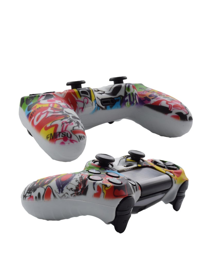كينسو إكسسوارات غلاف سيليكون لاسلكي لجهاز تحكم سوني PS4 بمقابض مريحة، غطاء سيليكون واقي رقيق وناعم، حافظة جهاز تحكم للألعاب لجهاز Playstation 4 DualSense اللاسلكي، مع أغطية إبهام (4 أزواج - 8 قطع) - Image 4