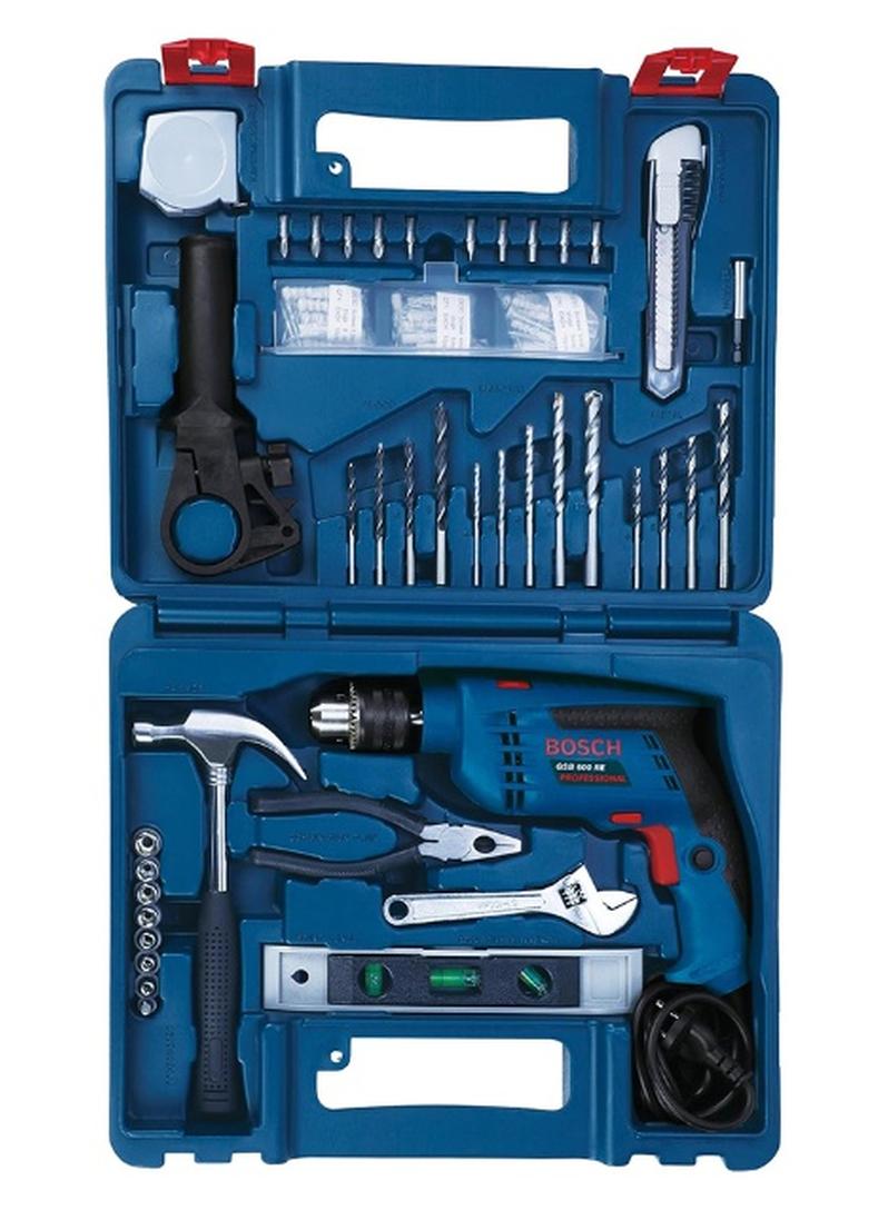 BOSCH GSB 600 Professional Impact Drill 13mm with 06011A03LB 98 Pcs Drill Bit Set - Image 1