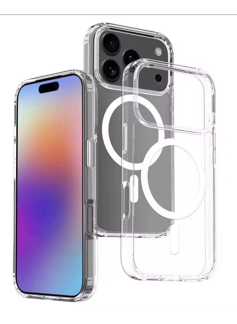 Case for I Phone 17 Pro Clear transparent TPU / Cover , Magnetic , Wireless Charging, Scratch & Yellowing Resistant, Drop Protection - Image 2