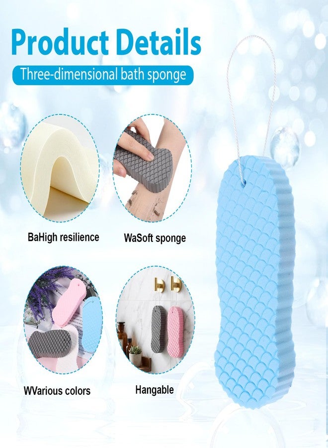 ElevateTech Exfoliating Bath Sponge, 4 Pcs Soft Exfoliating Bath Sponges for All Skin Types Gentle Skin Friendly and Reusable Body Scrubber Dead Skins Remover for Adults Men Women - Image 3