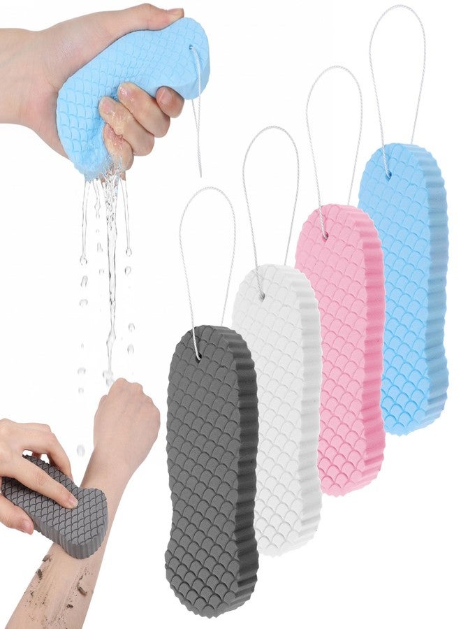 ElevateTech Exfoliating Bath Sponge, 4 Pcs Soft Exfoliating Bath Sponges for All Skin Types Gentle Skin Friendly and Reusable Body Scrubber Dead Skins Remover for Adults Men Women - Image 1