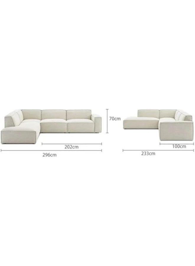 أريكة زاوية حديثة على شكل L مع Ottoman 296 x 233 x 70 سم - Image 2