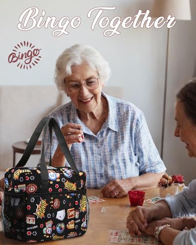 FOKDUVB Bingo Bag for Bingo Accessories Bingo Bags with Pockets for Bingo Daubers Dabbers Dobbers Dotters Bingo Stuff Supplies for Bingo Game Lovers Players Bingo Night Prizes for Adults Seniors Bingo Gadgets - Image 5