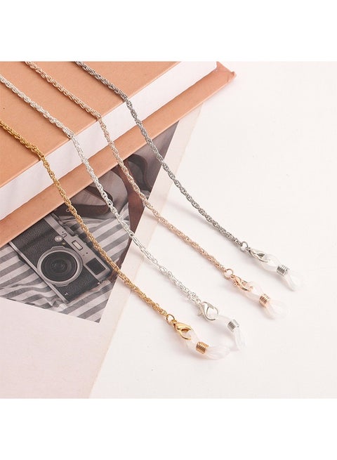 4 Piece Eyeglass Chains with Clips, Eyeglasses String Holder Strap Eyewear Metal Chain, Face Mask Lanyard Adjustable Hanging Chain