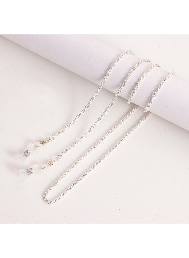 جيفت سلاسل نظارات (4 قطع) مع مشابك، حزام معدني لحمل النظارات، حبل لتعليق الكمامات، سلسلة تعليق قابلة للتعديل. - Image 5