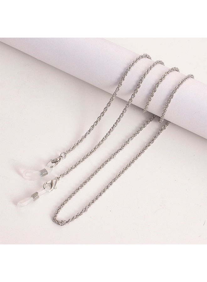 جيفت سلاسل نظارات (4 قطع) مع مشابك، حزام معدني لحمل النظارات، حبل لتعليق الكمامات، سلسلة تعليق قابلة للتعديل. - Image 4