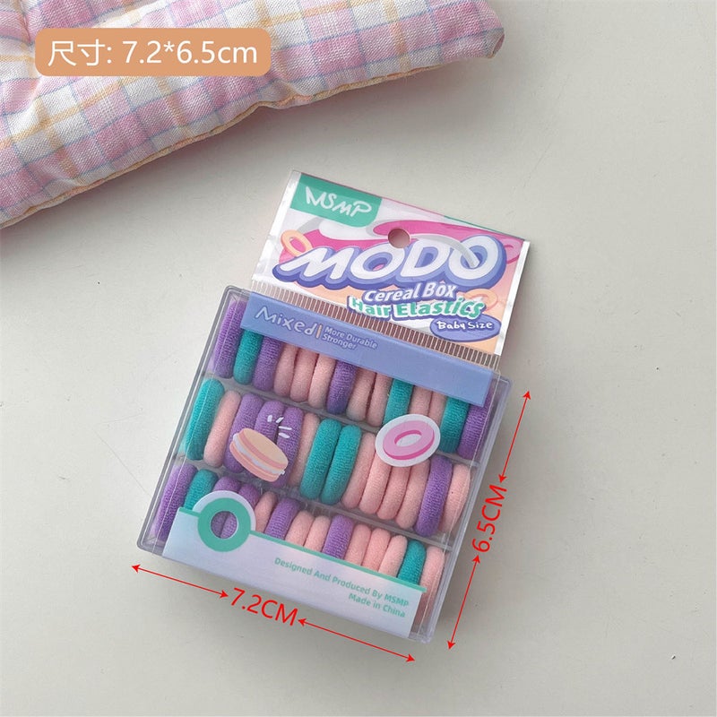 Generic Minimalist Candy-Colored Kids Hair Ties 4# lotus root purple [about 40]] 