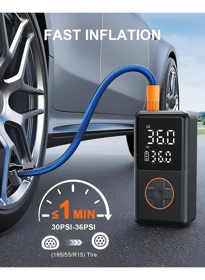 Mini Air Pump for Car Motorcycle Bicycle Balls 150PSI Portable Electric Air Compressor Multitool Inflator LED Lamp - Image 3