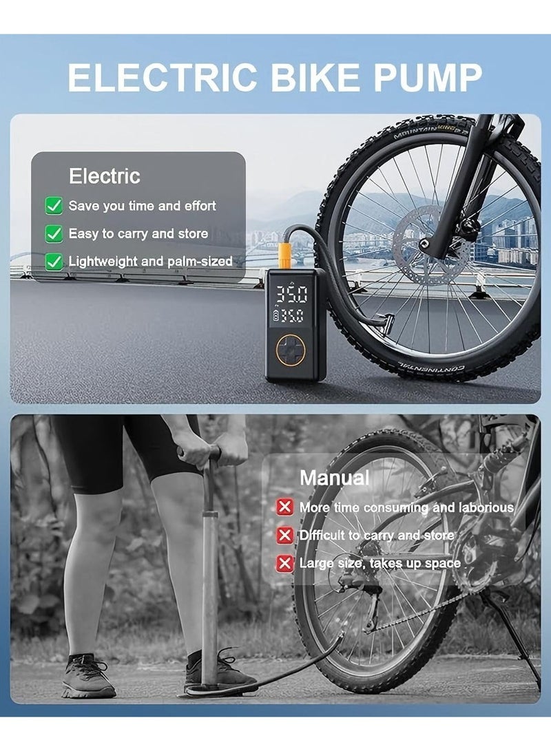 Mini Air Pump for Car Motorcycle Bicycle Balls 150PSI Portable Electric Air Compressor Multitool Inflator LED Lamp - Image 5